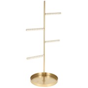 Porte bijoux - présentoir à bracelets et colliers 35x17 cm avec perles ABS - Blanc