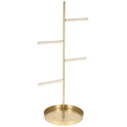 Porte bijoux - présentoir à bracelets et colliers 35x17 cm avec perles ABS - Blanc