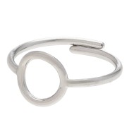 Bague réglable cercle ajouré 10 mm - T. 50 à 56 - Acier inoxydable 304L x1