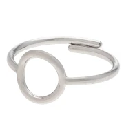 Bague réglable cercle ajouré 10 mm - T. 50 à 56 - Acier inoxydable 304L x1