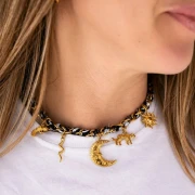 Collier maille forçat 8 mm avec fermoir T - Acier inoxydable 304 Doré x45cm