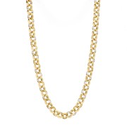 Collier maille jaseron 7 mm - Acier inoxydable 304 Doré x45cm