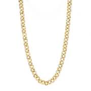 Collier maille jaseron 7 mm - Acier inoxydable 304 Doré x45cm