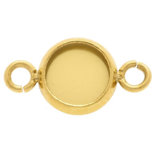 Intercalaire serti pour cabochon fond plat 6 mm - Acier inoxydable 304 Doré x1