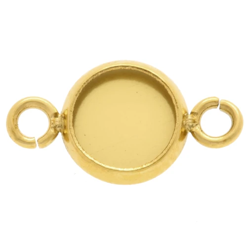 Intercalaire serti pour cabochon fond plat 6 mm - Acier inoxydable 304 Doré x1