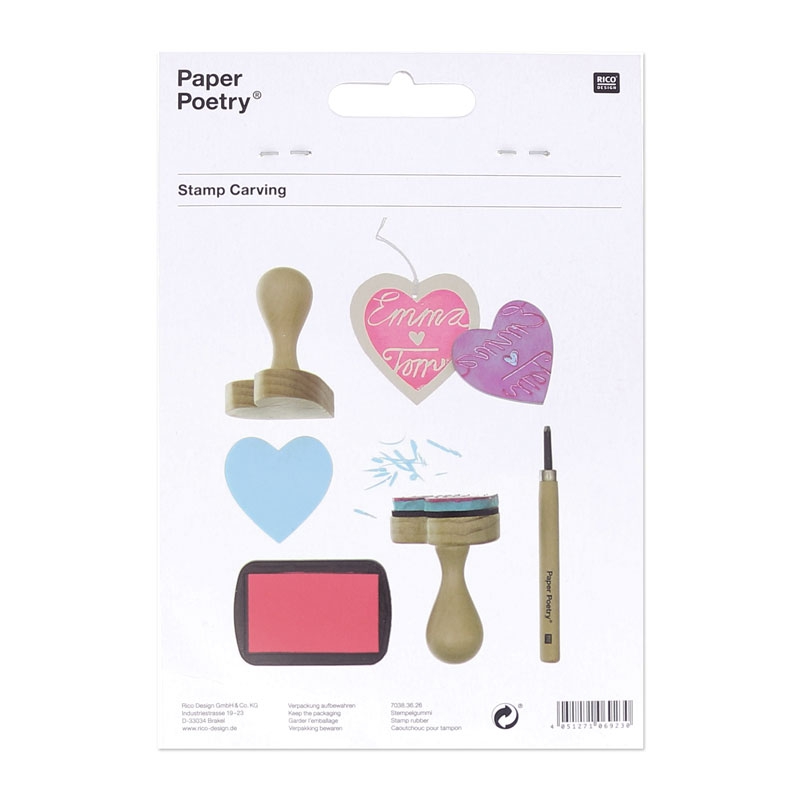 Poignee Bois Pour Tampon A Faire Soi Meme Paper Poetry Coeur Perles Co