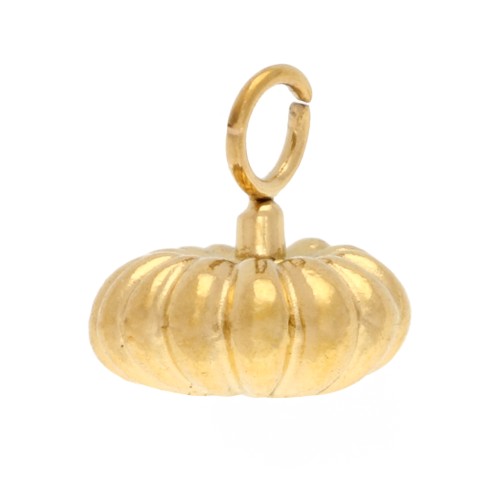 Breloques boule aplaties striée 6 mm - Acier inoxydable 304 Doré x4