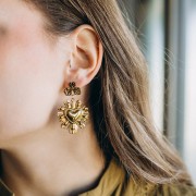 Pendentif coeur Ex-voto 37x33 mm - Acier inoxydable 304 Doré x1