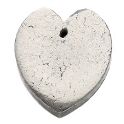 Pendentif coeur plat 18x16 mm en pierre gemme - Pyrite x1