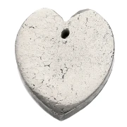 Pendentif coeur plat 18x16 mm en pierre gemme - Pyrite x1
