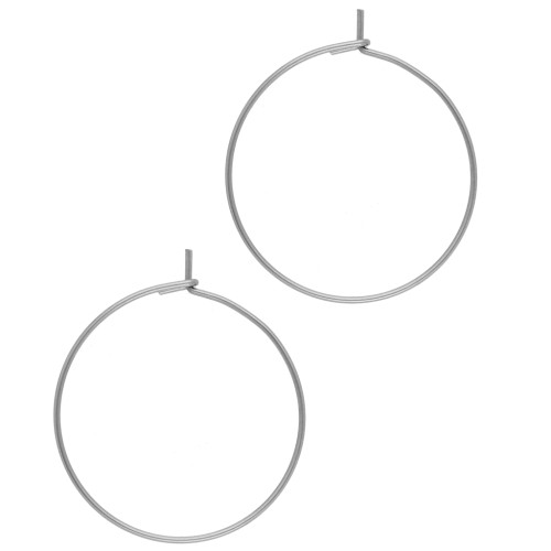 Créoles 25 mm à décorer - Acier inoxydable 316L x20