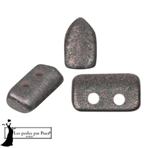 Perles en verre Piros® par Puca® 2x5 mm - Bronze Grey x10g