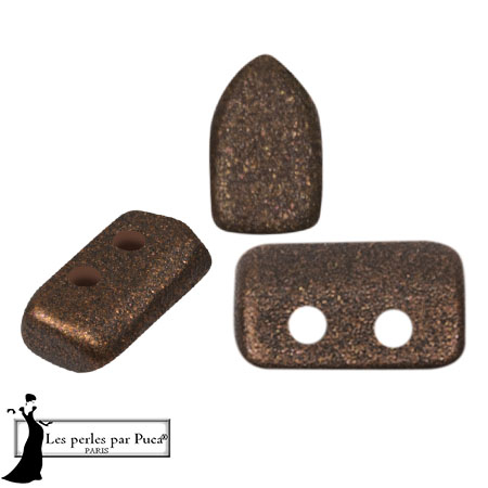 Perles en verre Piros® par Puca® 2x5 mm - Bronze Maroon x10g