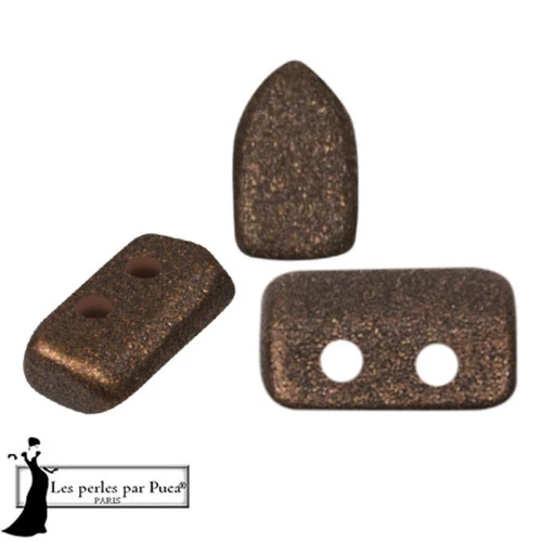 Perles en verre Piros® par Puca® 2x5 mm - Bronze Maroon x10g