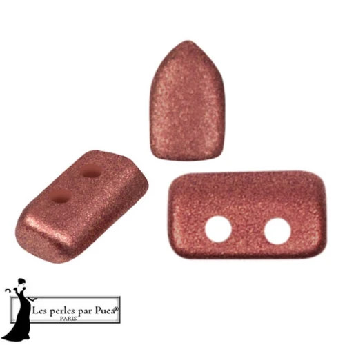 Perles en verre Piros® par Puca® 2x5 mm - Bronze Rose x10g