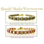 Perles en verre Piros® par Puca® 2x5 mm - Bronze Rose x10g