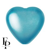 Perle coeur en verre 16x15 mm - Pastel Aqua x1
