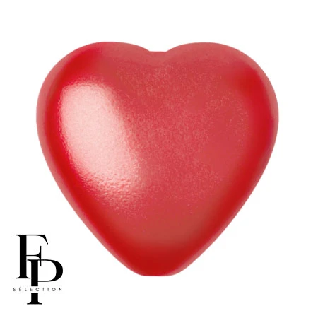 Perle coeur en verre 16x15 mm - Pastel Dark Coral x1