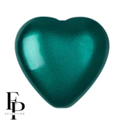 Perle en verre coeur 16x15 mm - Pastel Emerald x1
