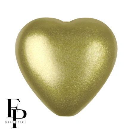 Perle coeur en verre 16x15 mm - Pastel Lime x1