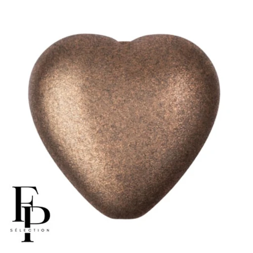 Perle coeur en verre 16x15 mm - Bronze Anthracite x1