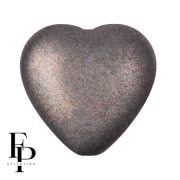 Perle coeur en verre 16x15 mm - Bronze Grey x1