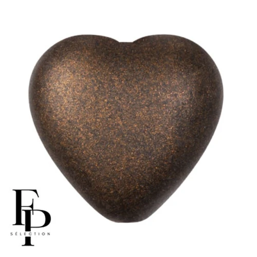 Perle coeur en verre 16x15 mm - Bronze Maroon x1