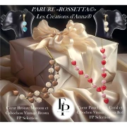 Perle coeur en verre 16x15 mm - Bronze Maroon x1