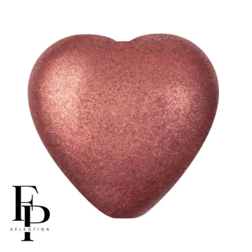 Perle coeur en verre 16x15 mm - Bronze Rose x1