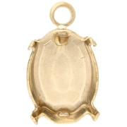 Serti griffe pendentif pour cabochon PureCrystal 4120 14x10 mm - Doré