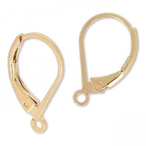 Dormeuses 15 mm Doré à l'or fin rose x2