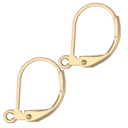 Dormeuses avec anneau ouvert 13 mm - Doré à l'or fin x2