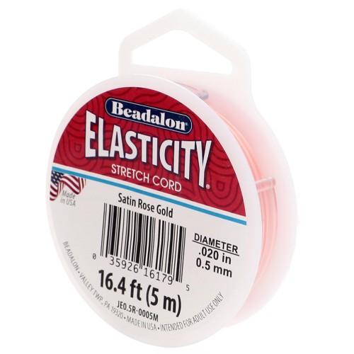 Fil élastique Elasticity 0.50 mm - Doré Rose satiné x5m