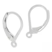 Dormeuses avec anneau ouvert 15 mm - Placage argent fin x2