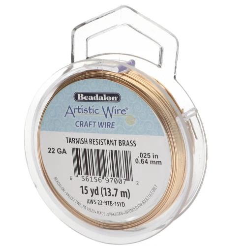 Fil de laiton Artistic Wire 0.64 mm - Anti-ternissement x13.7m
