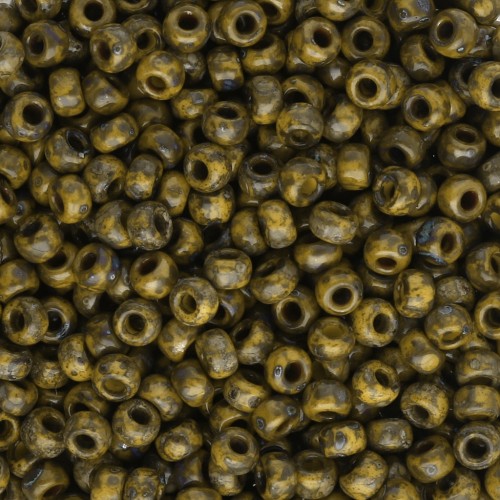 Rocaille Miyuki Duracoat 8/0 4519 - Opaque Dark Yellow Picasso x8g