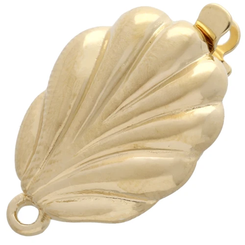 Fermoir coquillage à clipser 18x12 mm - Doré x1