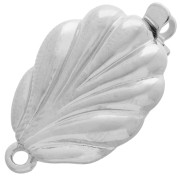 Fermoir coquillage à clipser 18x12 mm - White bronze x1