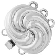 Fermoir effet spirale 3 rangs à clipser 13x16.5 mm - White bronze