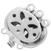 Fermoir effet spirale 3 rangs à clipser 13x16.5 mm - White bronze