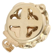 Fermoir fleur en relief à clipser 14 mm - Doré x1