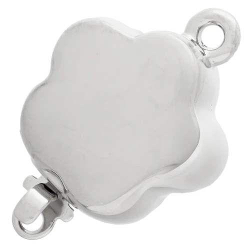 Fermoir fleur à clipser 12 mm - White bronze x1