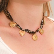 Ruban de soie 25 mm - Motif vache x85cm