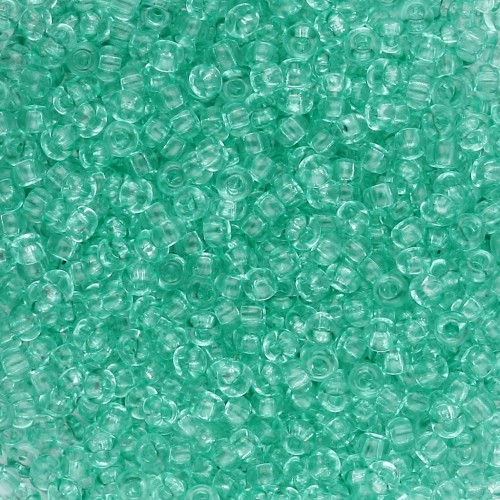 Perles rocailles Preciosa 11/0 2 mm - Solgel - Green 2 Dyed Crystal x20g