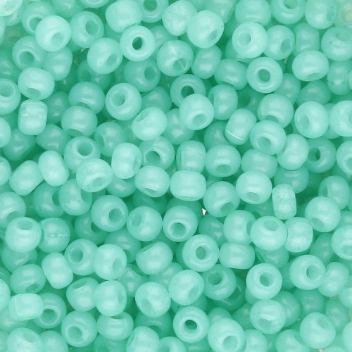 Rocailles 8/0 3 mm - Solgel - Green 2 Dyed Alabaster x20g