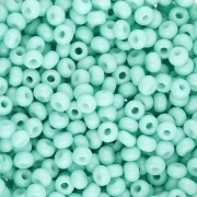 Perles rocailles Preciosa 8/0 3 mm - Solgel - Green 2 Dyed Chalkwhite x20g