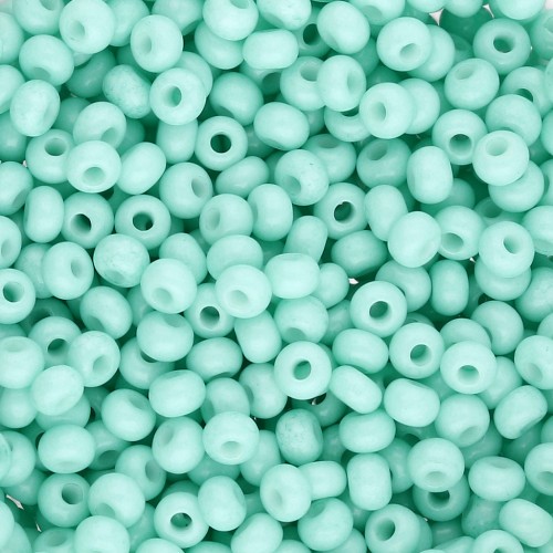 Perles rocailles Preciosa 8/0 3 mm - Solgel - Green 2 Dyed Chalkwhite x20g