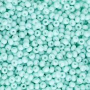Perles rocailles Preciosa 11/0 2 mm - Solgel - Green 1 Dyed Chalkwhite x20g