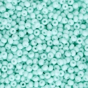 Perles rocailles Preciosa 11/0 2 mm - Solgel - Green 1 Dyed Chalkwhite x20g