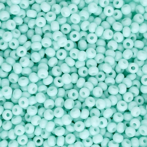 Perles rocailles Preciosa 11/0 2 mm - Solgel - Green 1 Dyed Chalkwhite x20g